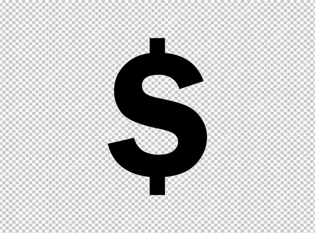 Free Premium PNG Stylized Dollar Sign Symbol Outline on Black Background