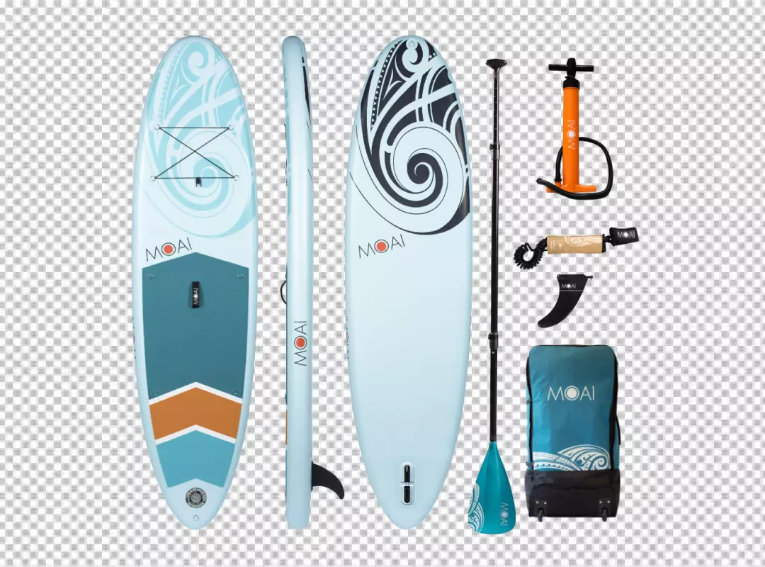 MOAI Inflatable Paddleboard Kit: SUP Board, Paddle, Pump, Bag & Fin