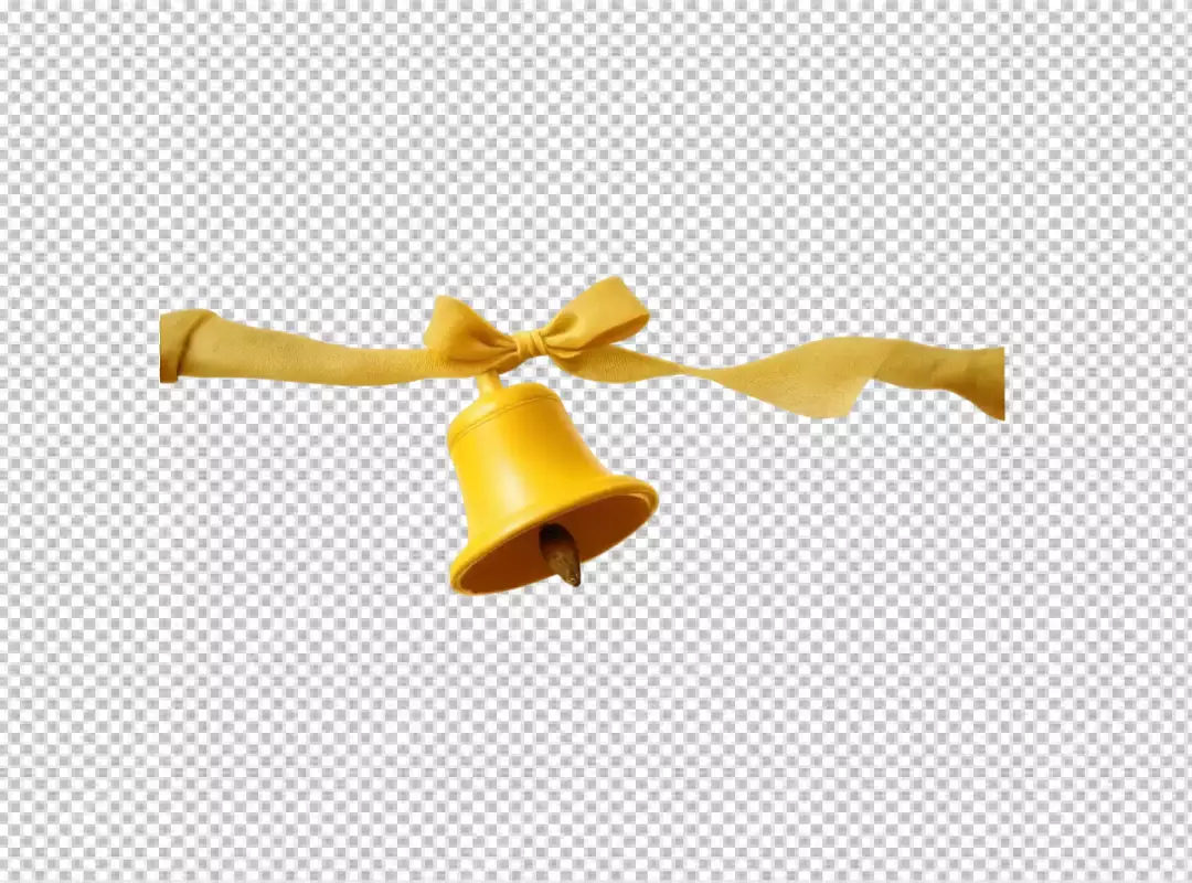 Vibrant Golden Yellow Bell with Elegant Decorative Ribbon