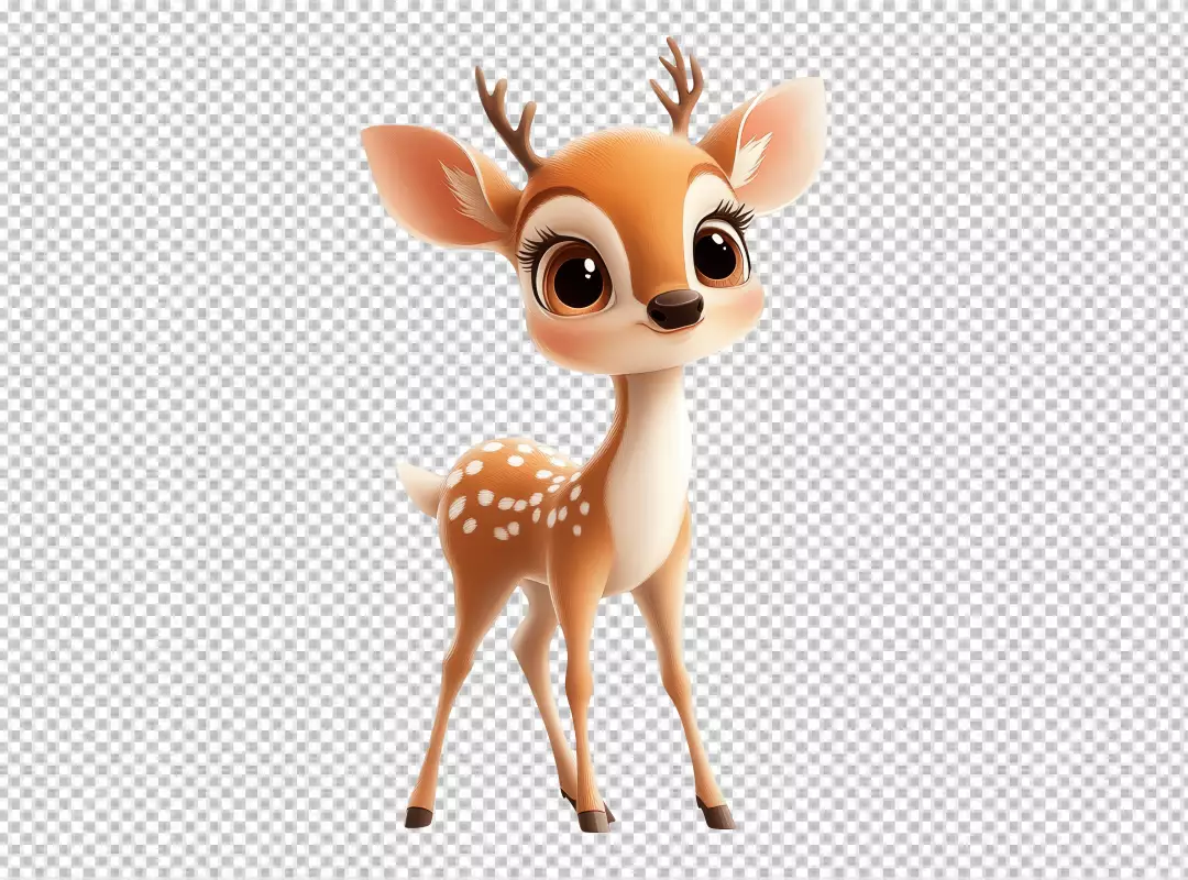 Cute Little Cartoon Deer Fawn Illustration for Kids Design
