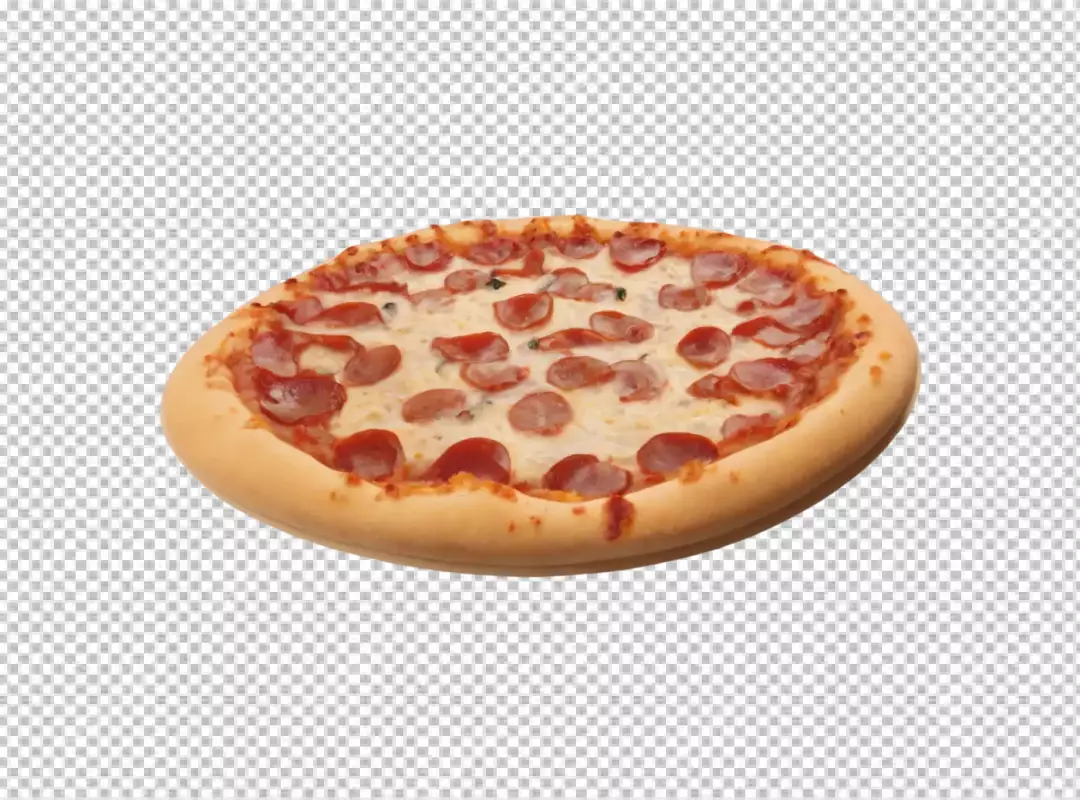 Delicious Whole Round Pepperoni Pizza with Melted Cheese on a White Background