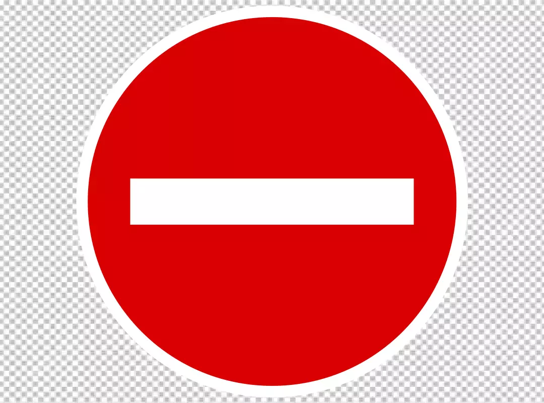 Free Premium PNG Simple Red and White No Entry Road Sign