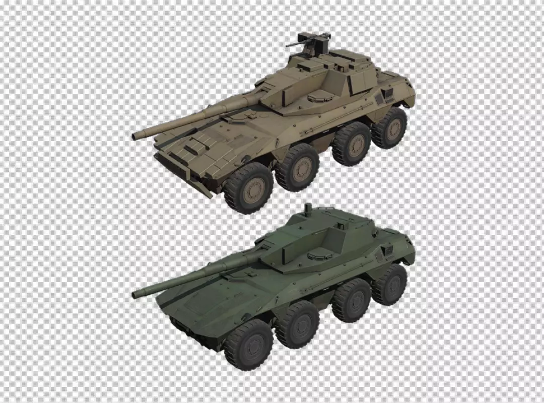Modern Wheeled Armored Fighting Vehicles: Desert and Green Military Tanks