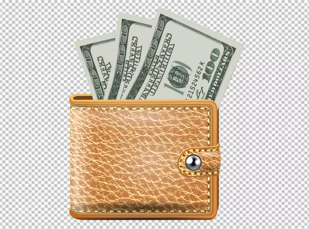 Brown Leather Wallet Filled with Hundred Dollar Bills Showing Financial Success and Wealth