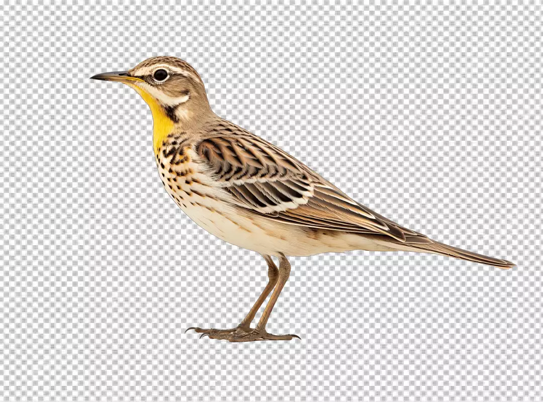 Detailed Yellowthroat Bird Standing Side Profile HD PNG Cutout for Nature Projects
