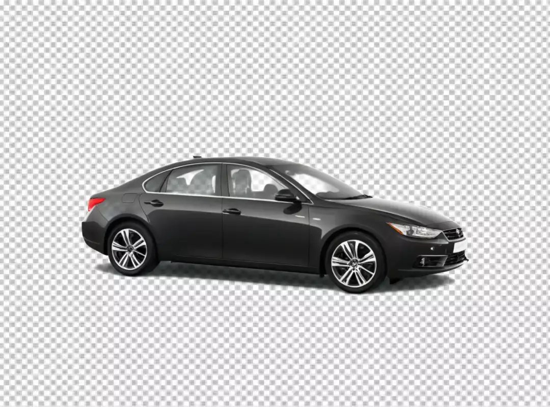 Stylish Dark Grey Sedan Car Isolated on a Pristine White Background