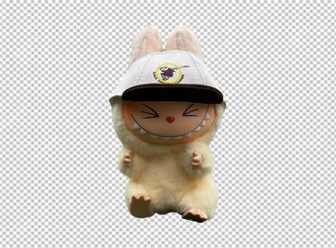 Adorable Fluffy Bunny Monster Toy Wearing San Diego Padres Baseball Cap