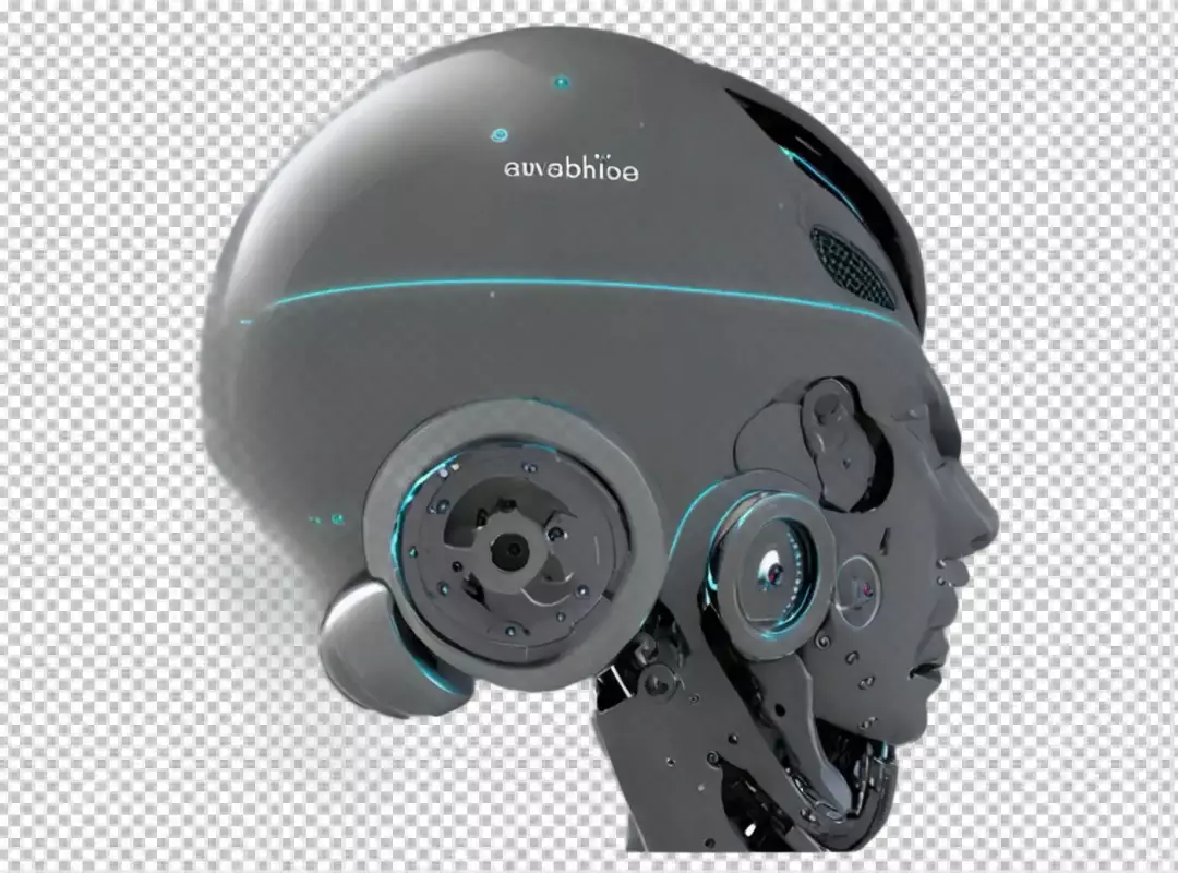 Futuristic AI Robot Head Profile with Glowing Cybernetic Details