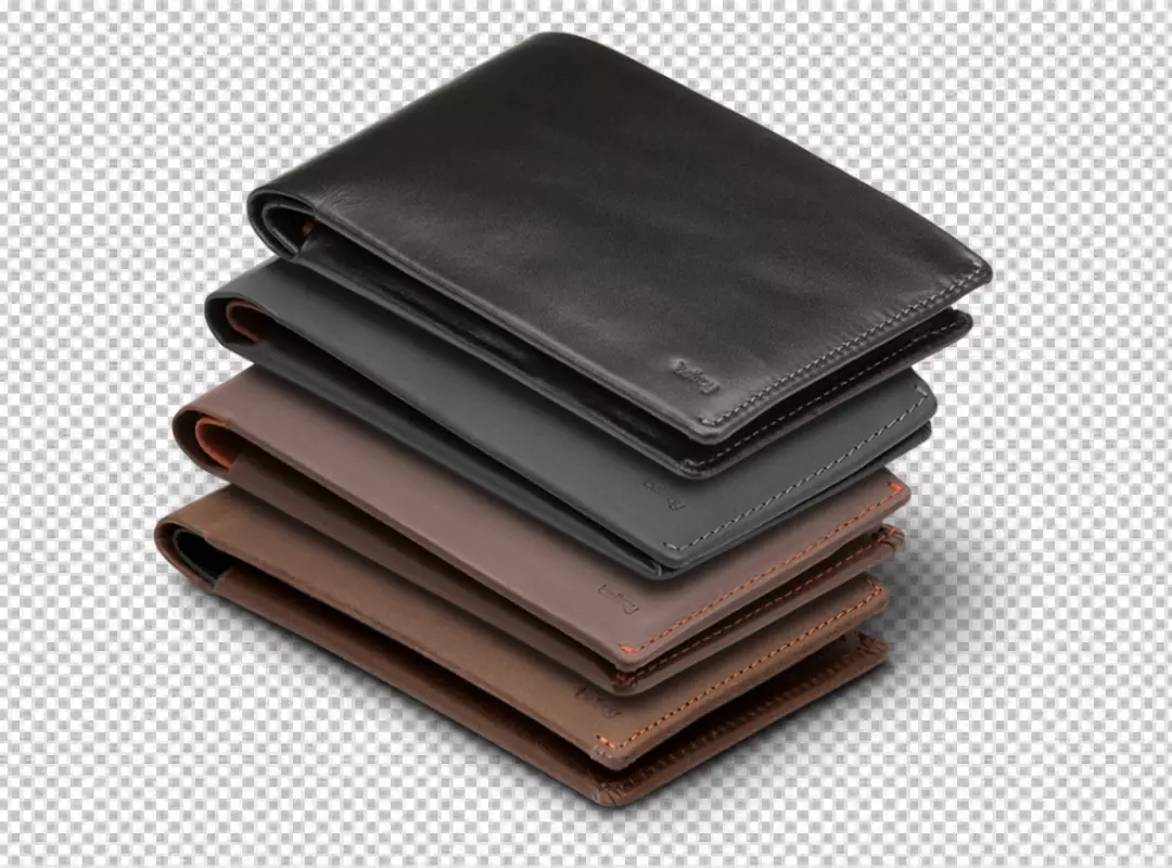 Elegant Stacked Leather Wallets in Various Neutral and Earthy Hues