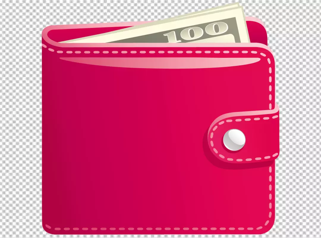 Red Wallet Holding One Hundred Dollar Bill Financial Savings Concept
