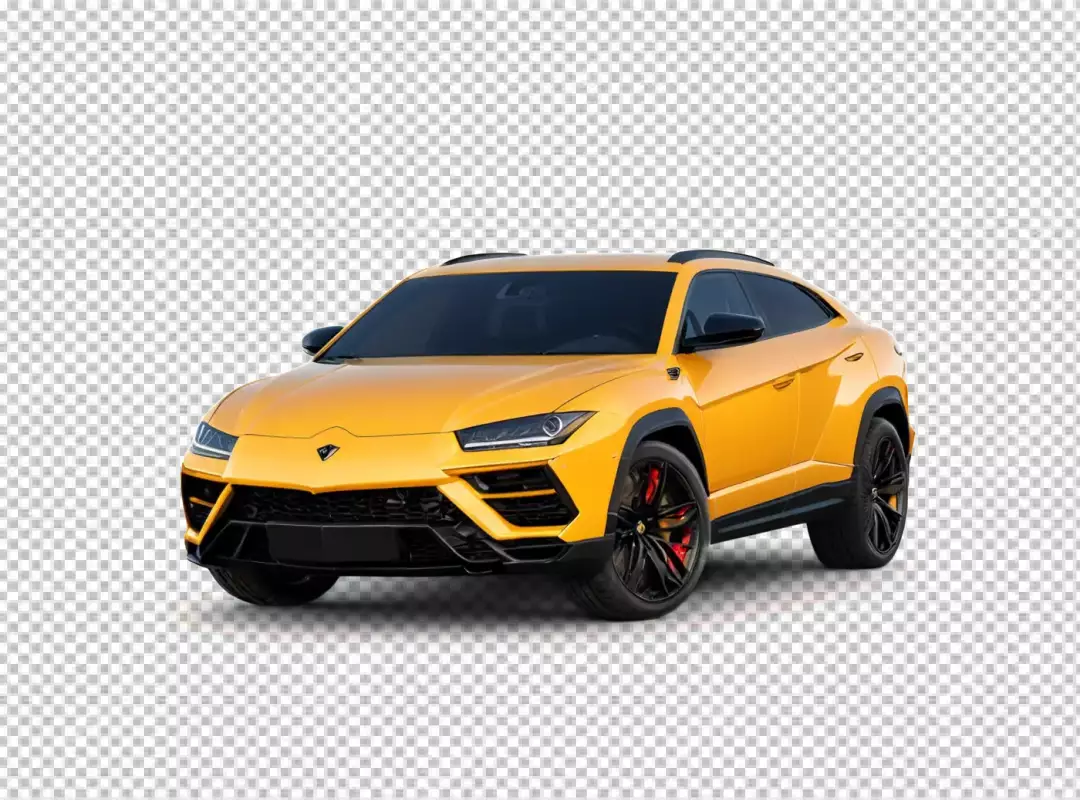 Sleek Yellow Lamborghini Urus Luxury Performance SUV Isolated