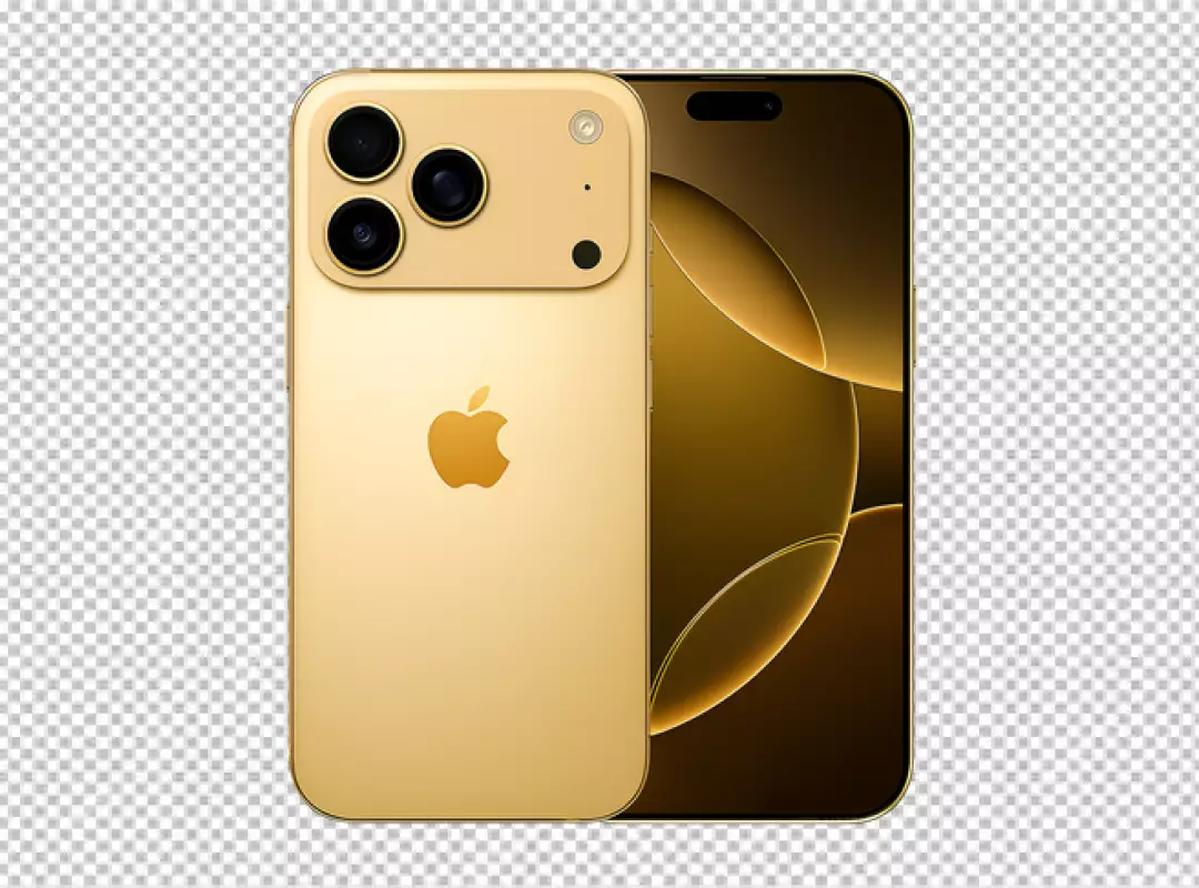 Luxury Gold iPhone Smartphone with Advanced Triple Camera System and Sleek Design
