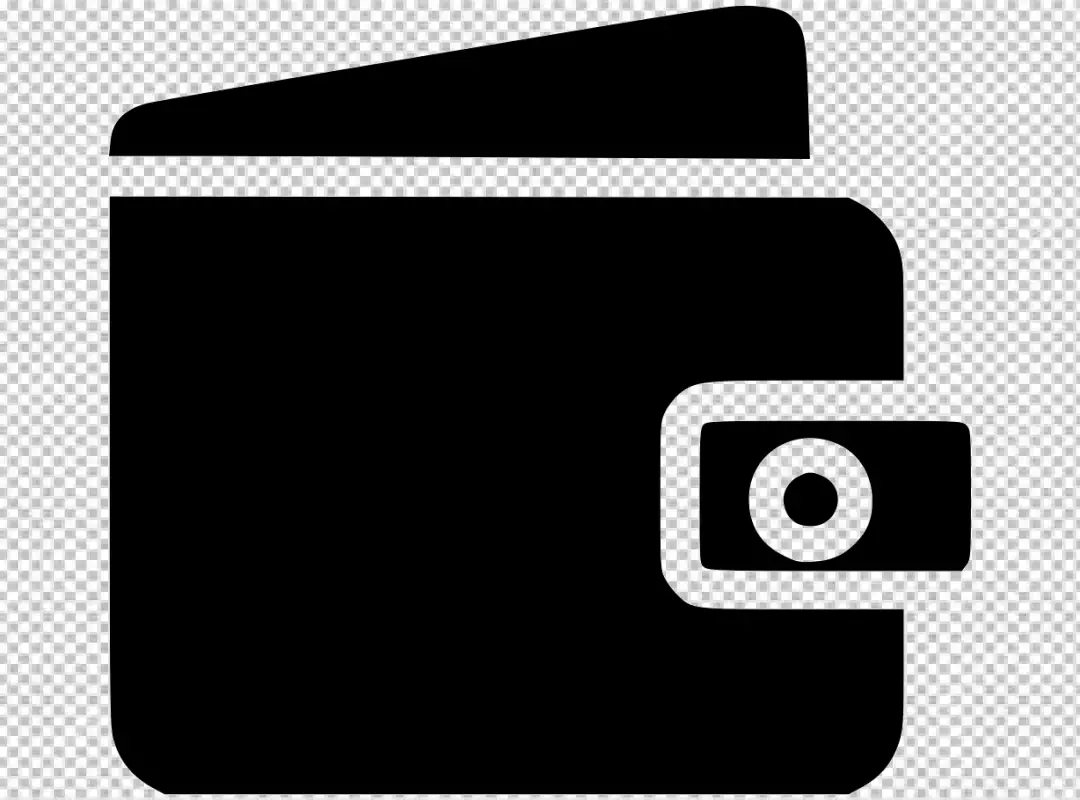 Black Wallet Icon for Digital Finance and Secure Shopping Applications