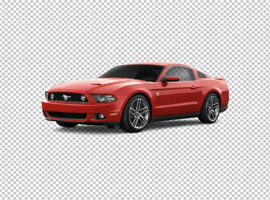 Sleek Red Ford Mustang Sports Car Dynamic Automotive Studio Shot