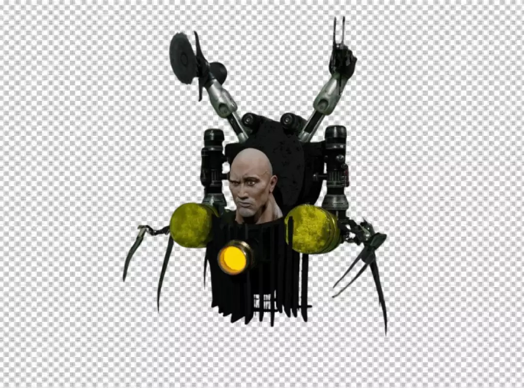 Powerful Cybernetic Humanoid with Lethal Robotic Arms and Glowing Energy Core