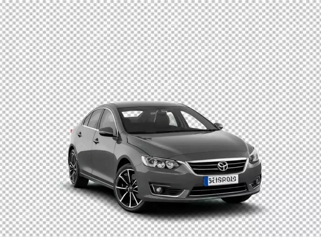 Contemporary Dark Grey Family Sedan Isolated on Clean White Background