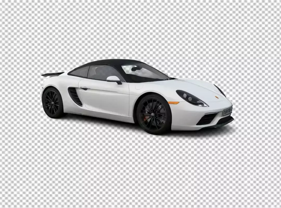 Sleek White Porsche Sports Car Coupe with Black Top and Performance Wheels