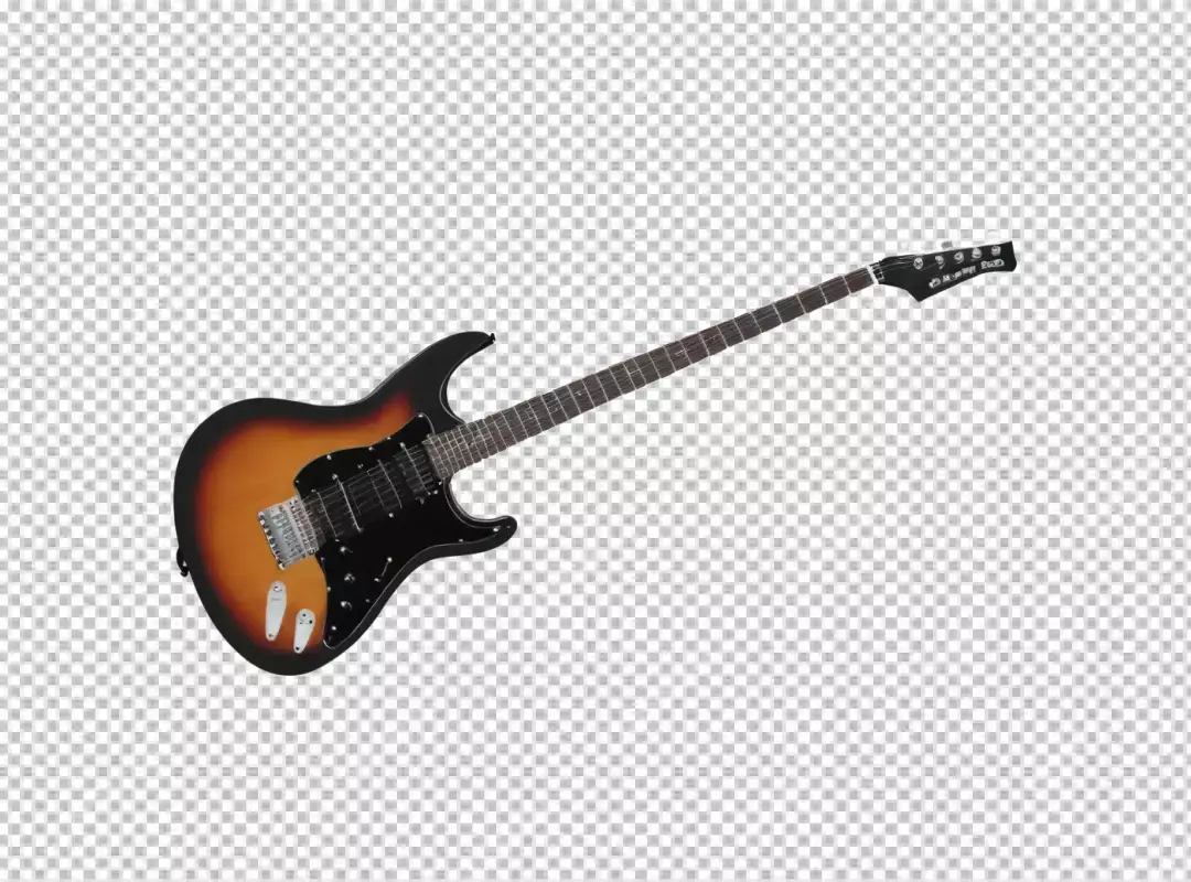 Classic Sunburst Electric Guitar Isolated on Pristine White Background for Music Enthusiasts