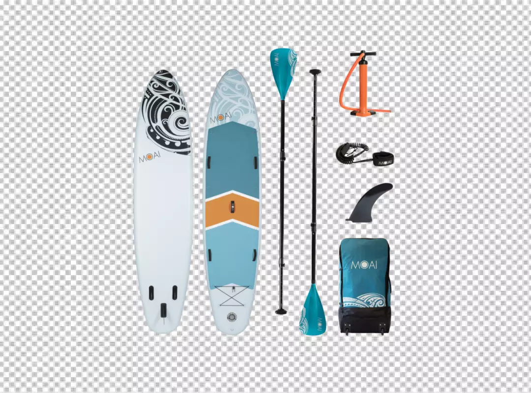 Complete MOAI Inflatable Paddleboard Kit with Pump, Paddle, and Bag for Water Sports