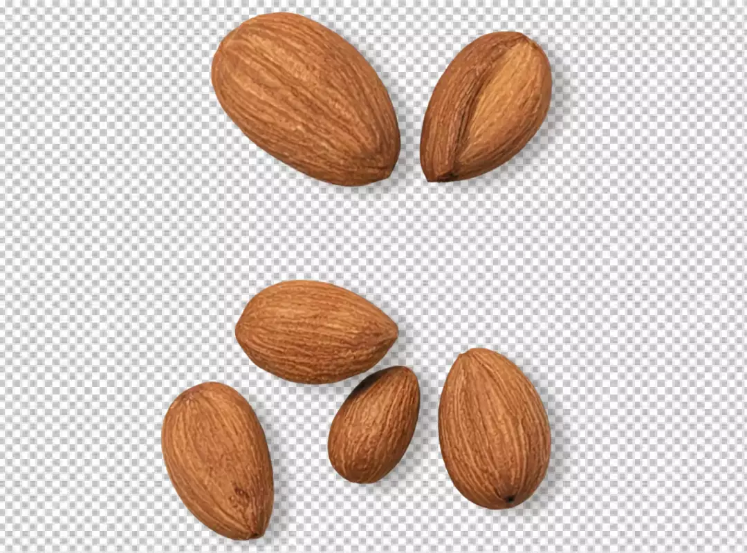 Scattered Raw Almonds Close Up Isolated Healthy Snack Ingredient