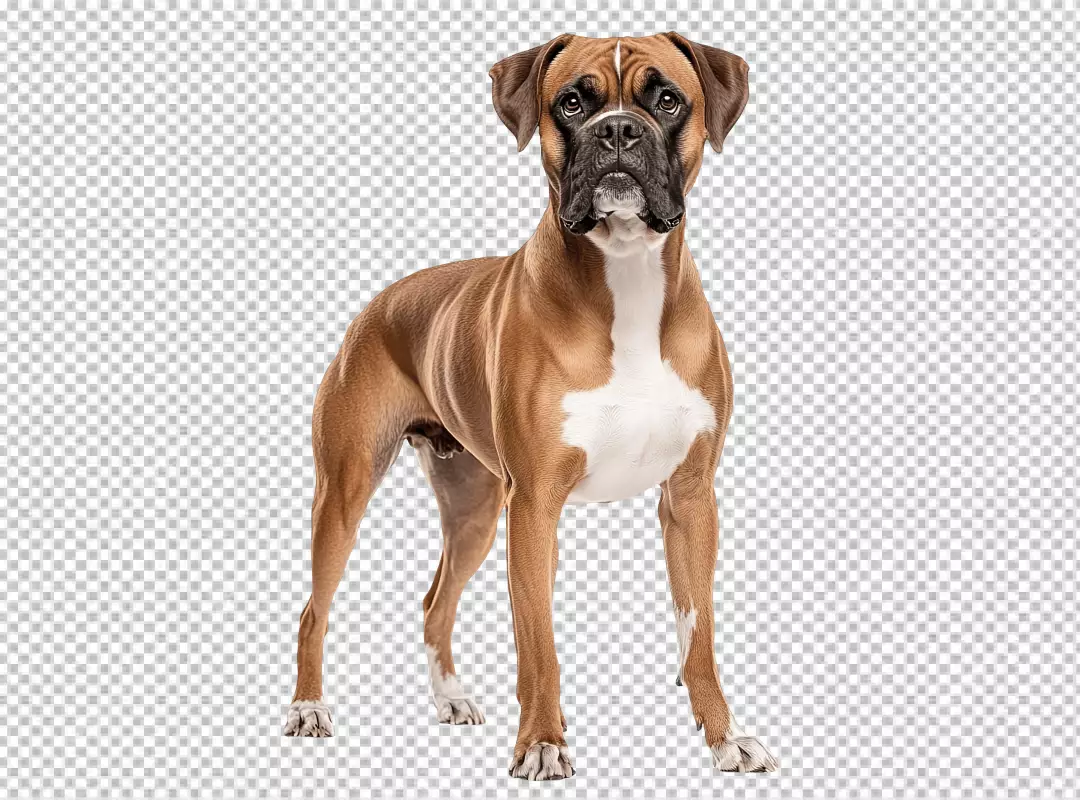 Brown Boxer Dog Standing Gracefully PNG for Pet Themed Designs