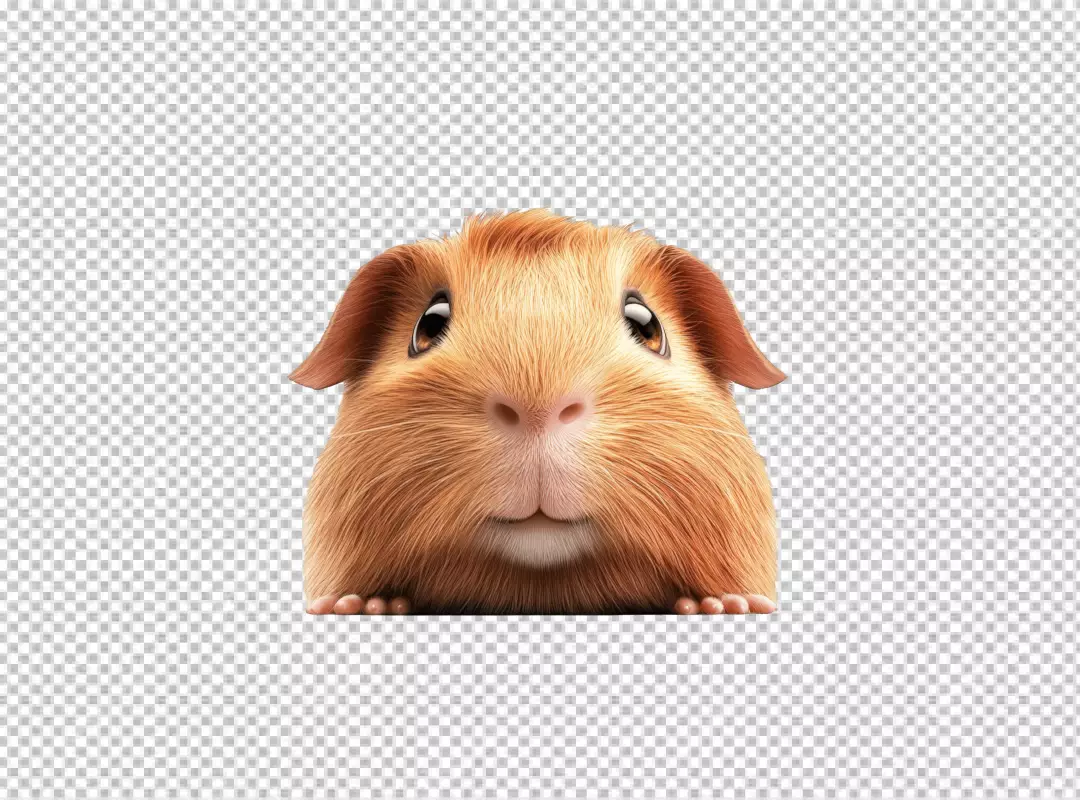 Adorable Fluffy Guinea Pig Peeking Cutout for Kids Design Projects
