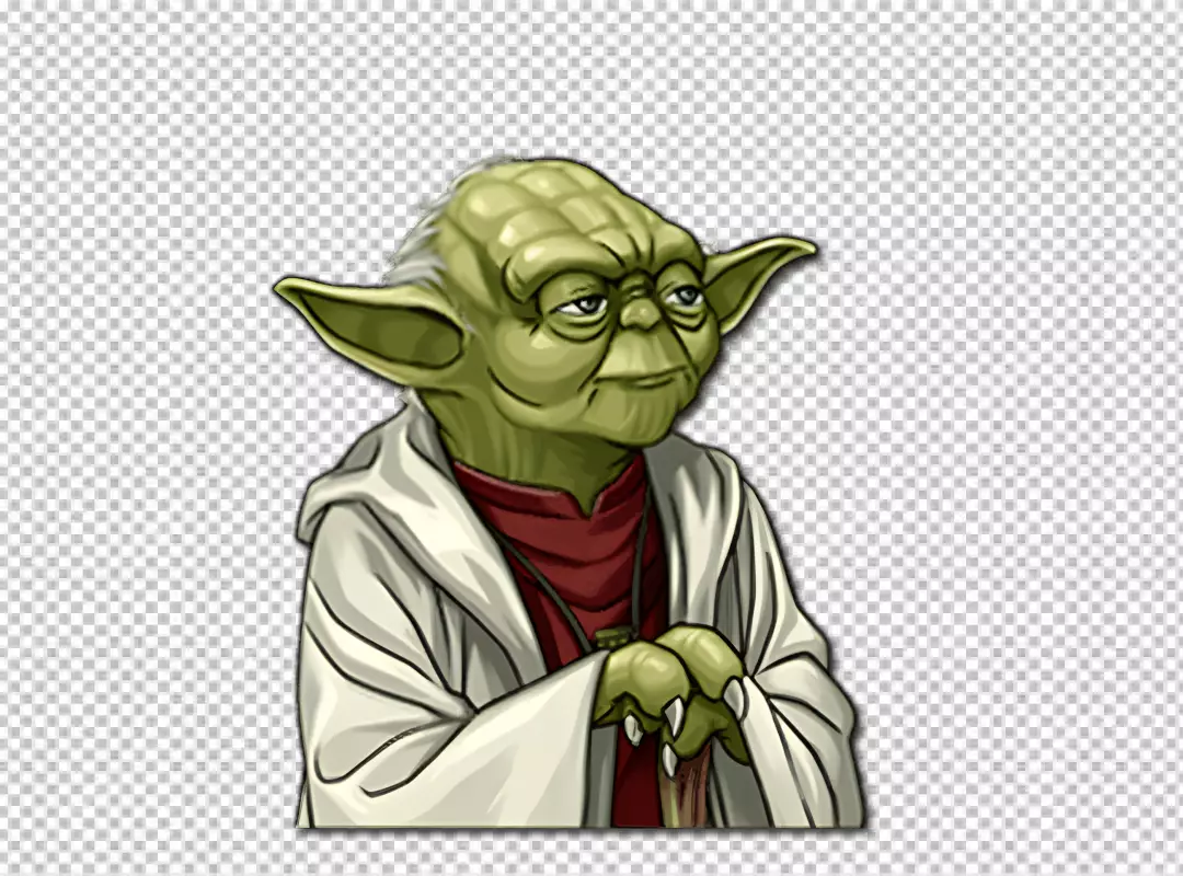 Free Premium PNG Wise Green Jedi Master Character Art