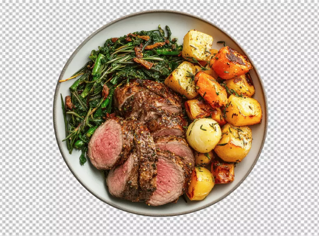 Delicious Roasted Lamb Dinner with Potatoes and Greens Healthy Gourmet Meal