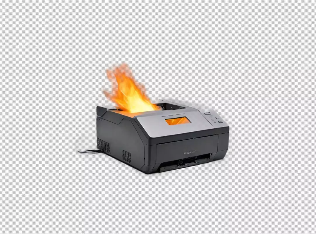 Office Laser Printer Engulfed in Flames Due to Technical Malfunction