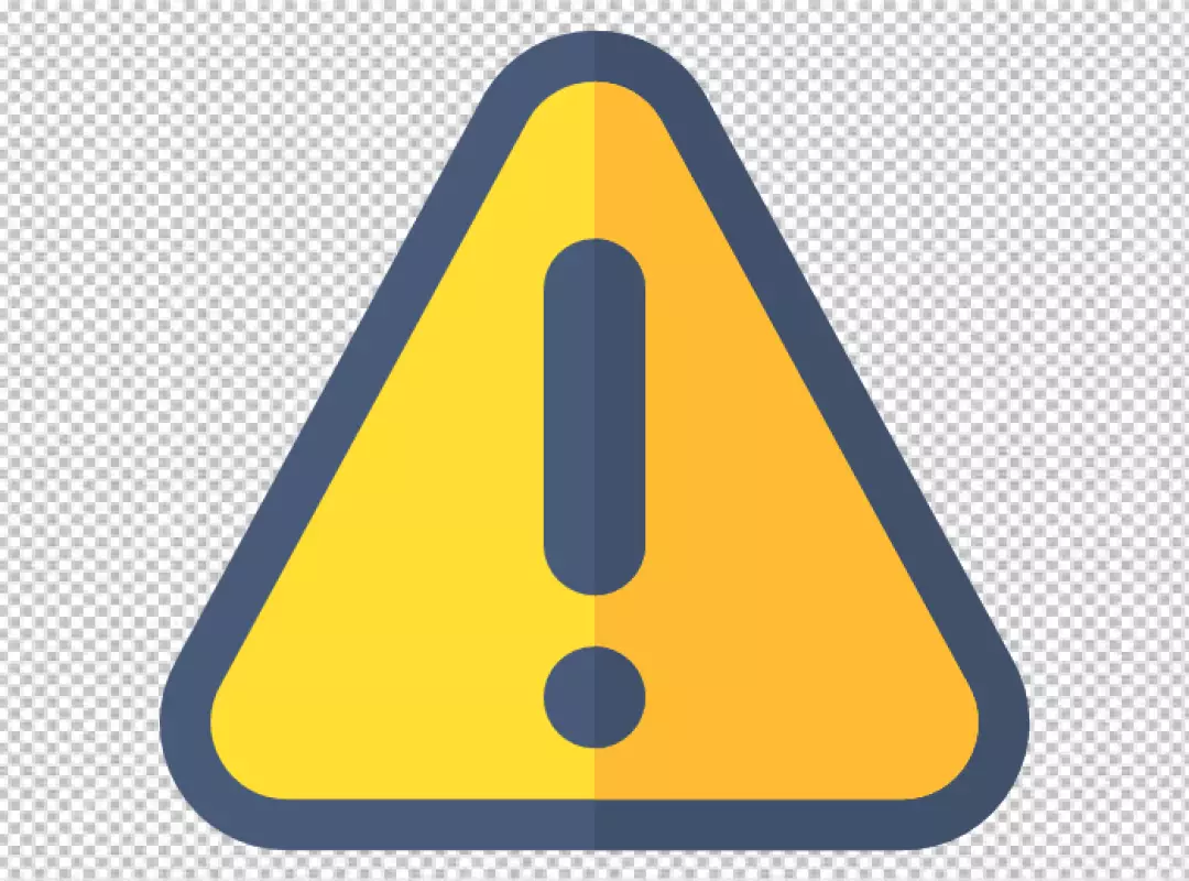 Free Premium PNG Warning sign with an exclamation mark and border