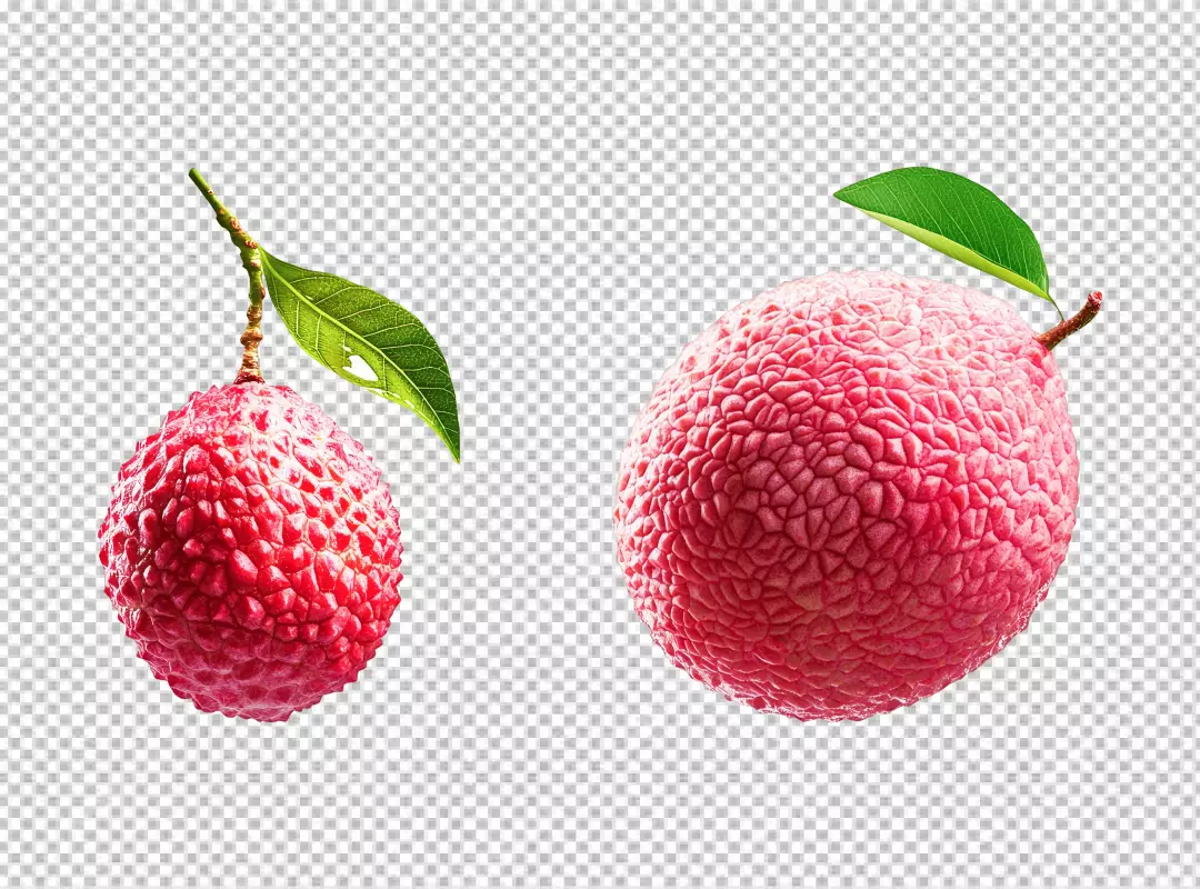 Fresh Red Lychee Tropical Fruit PNG Cutout for Healthy Designs