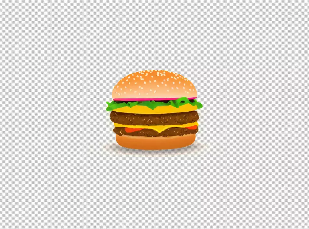 Delicious Double Decker Burger with Melted Cheese and Fresh Lettuce