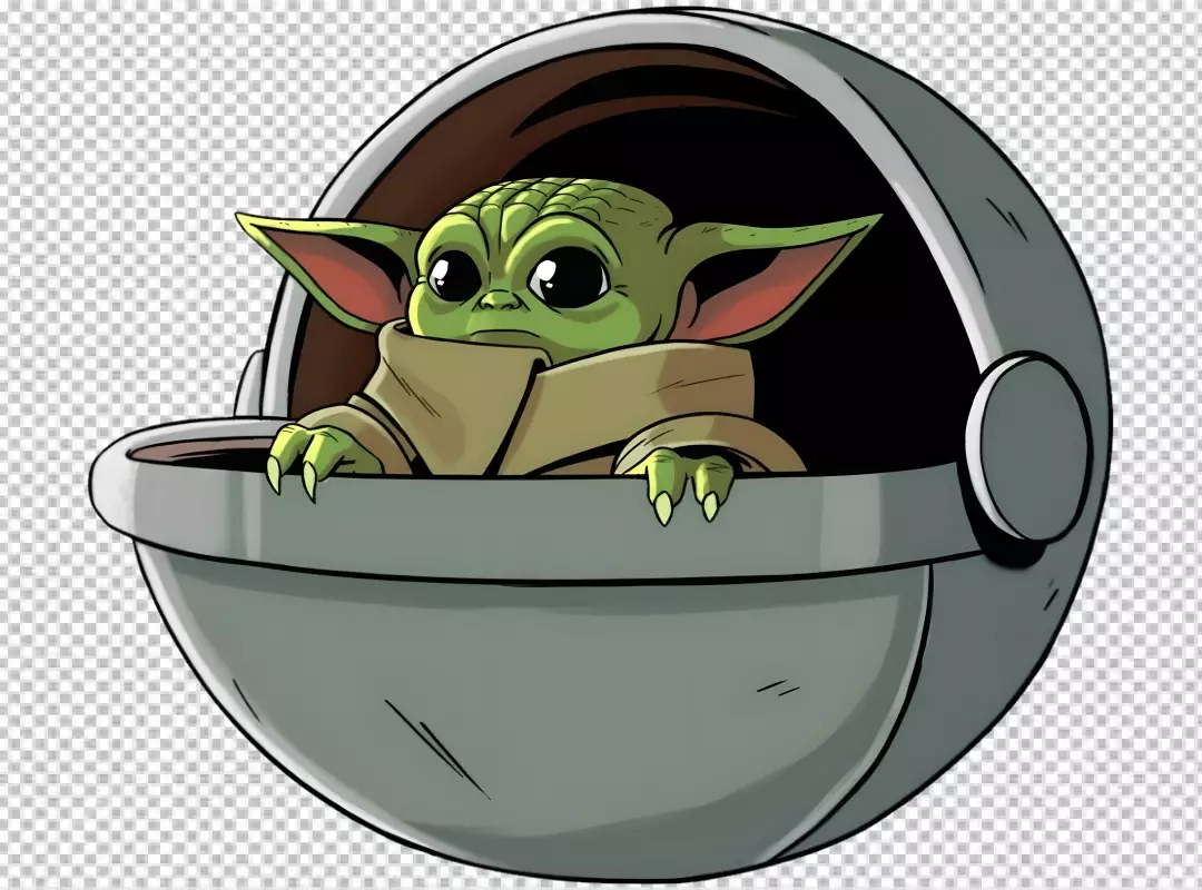 Free Premium PNG Cute Alien Baby in Hovering Pod