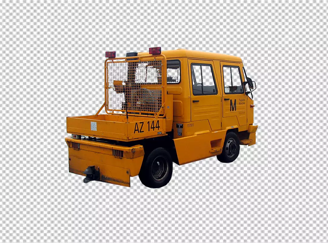 Vibrant Yellow Airport Ground Support Vehicle Isolated for Aviation Logistics