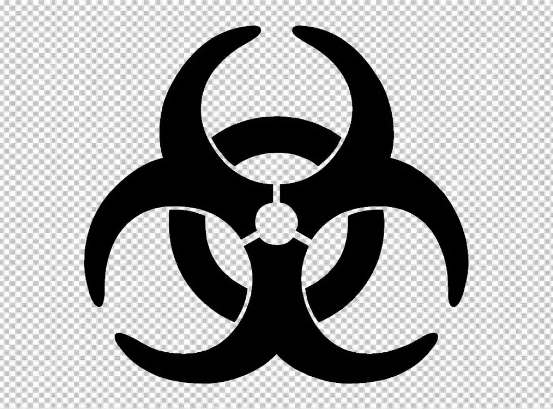 Free Premium PNG Black biohazard symbol on a white background illustration