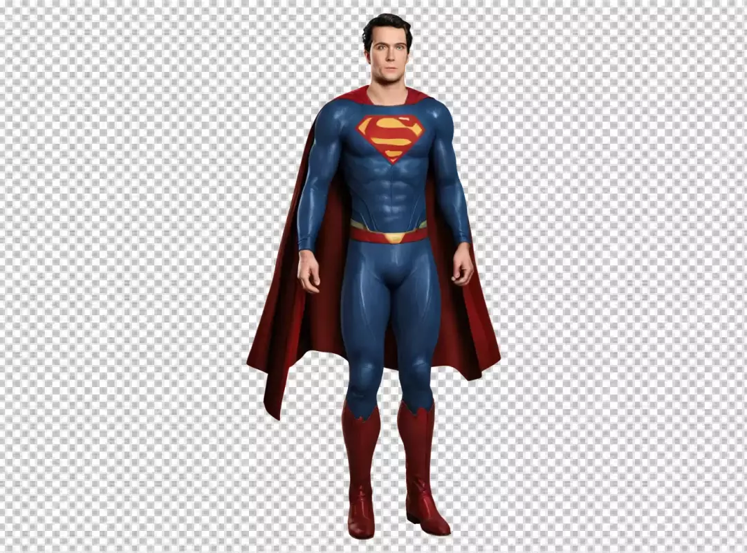 Henry Cavill as Superman Standing in his Classic Iconic Superhero Costume