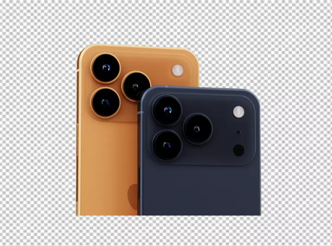Sleek Orange and Blue Smartphones with Triple Camera Systems and Flash