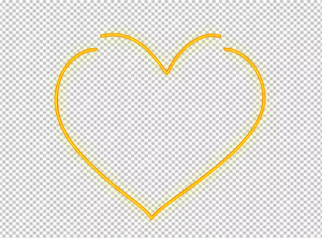 Vibrant Glowing Heart Outline Neon Style Illustration on Pure White Background