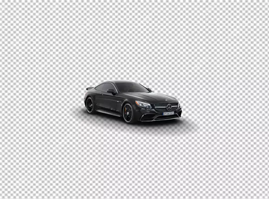 Dynamic Black Mercedes-Benz S-Class Coupe Luxury Car Isolated