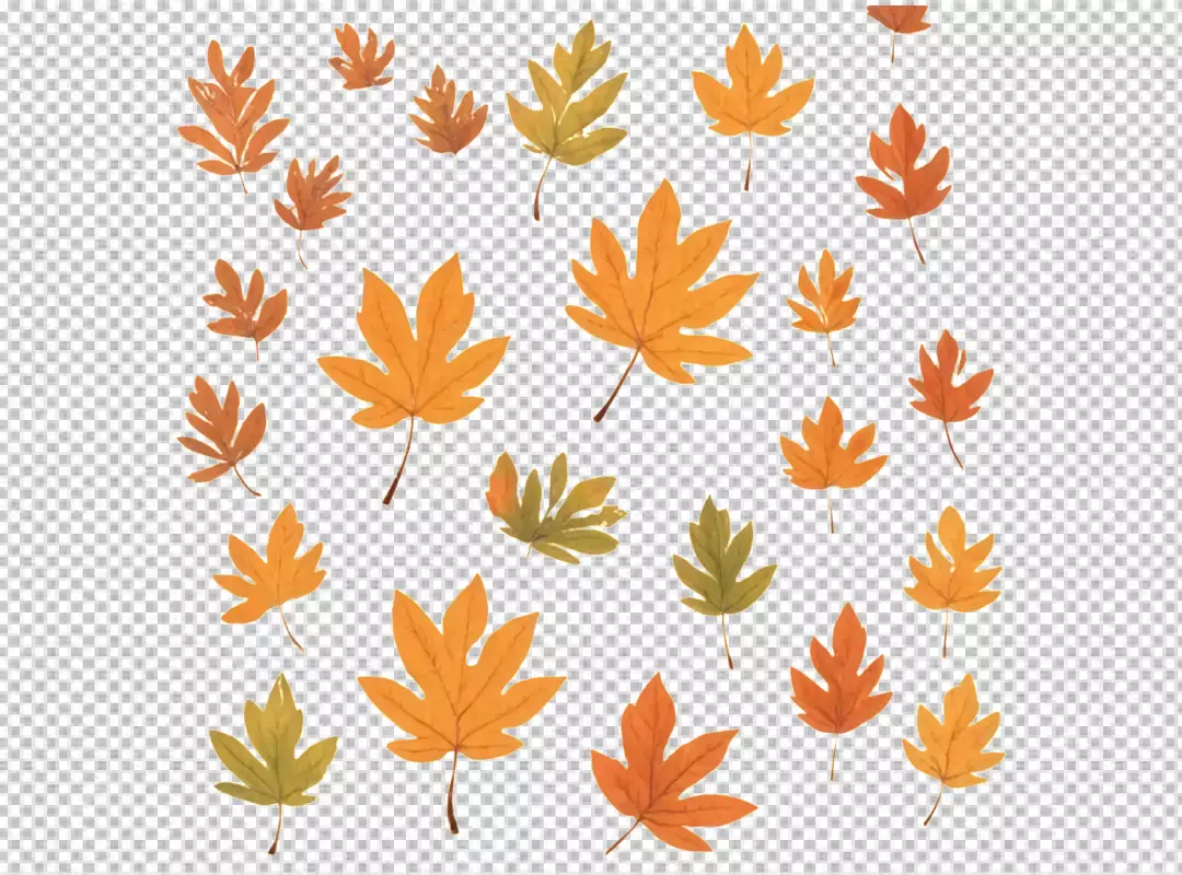 Vibrant Autumn Leaves Scattered Seamless Pattern for Seasonal Designs and Fall Decor
