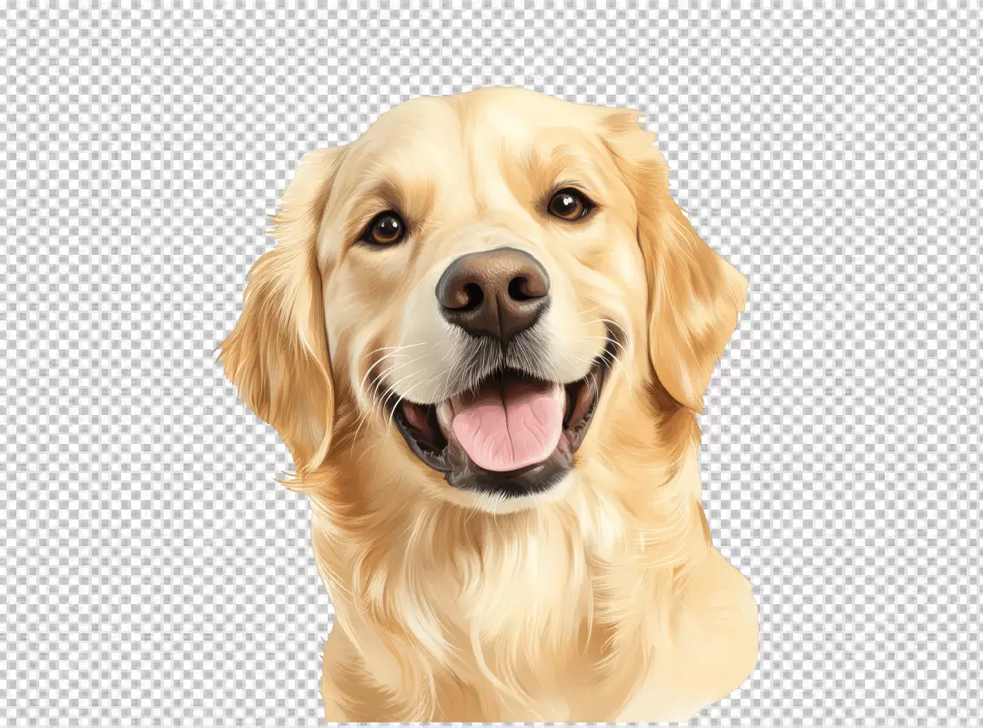 Happy Golden Retriever Dog PNG for Pet Designs and Joyful Graphics