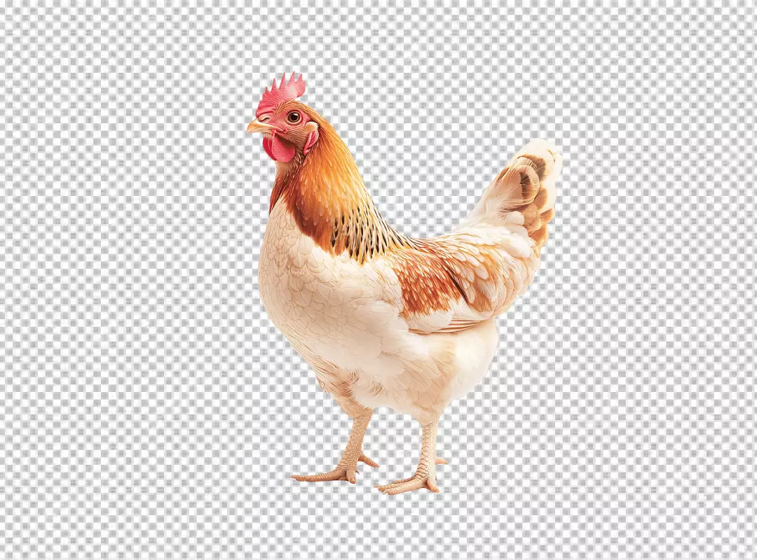 Beautiful Brown and White Farm Hen Standing Elegantly for Farm Life Designs