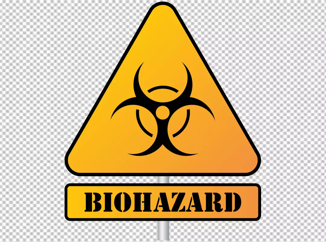 Free Premium PNG Biohazard Warning Symbol with Text