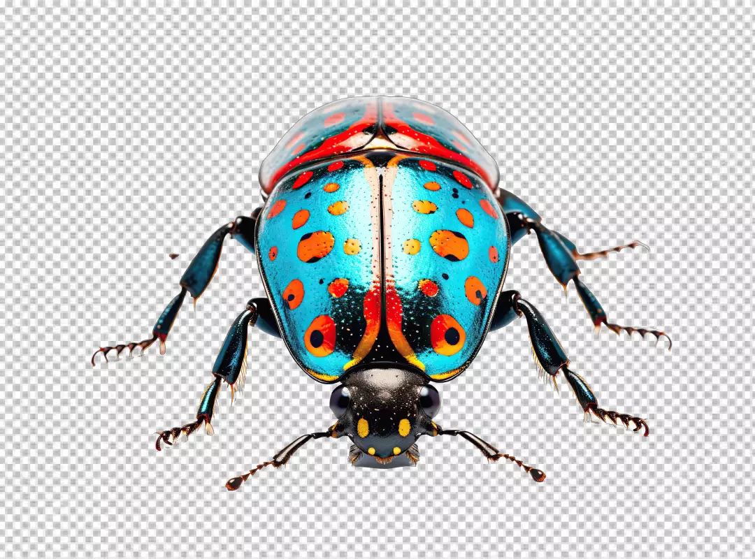Vibrant Colorful Spotted Beetle PNG Cutout for Wildlife Designs