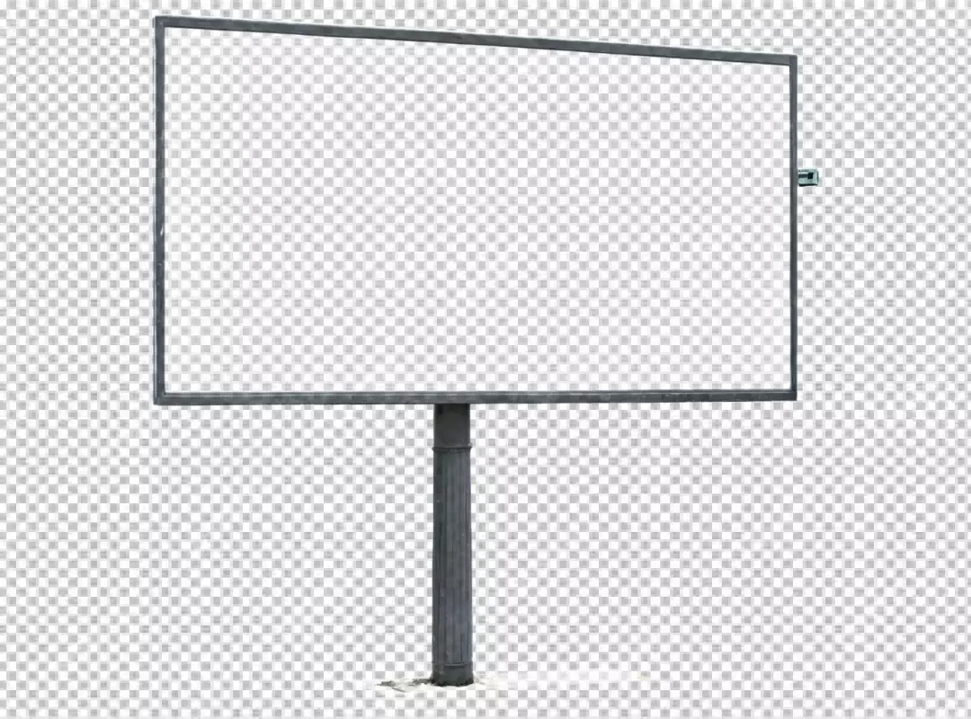 Isolated Blank Billboard for Advertising, Promotion, and Public Information on White Background