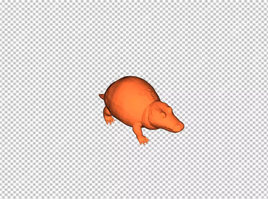 Vibrant 3D Render of a Stylized Orange Rodent on an Isolated Black Background 1570