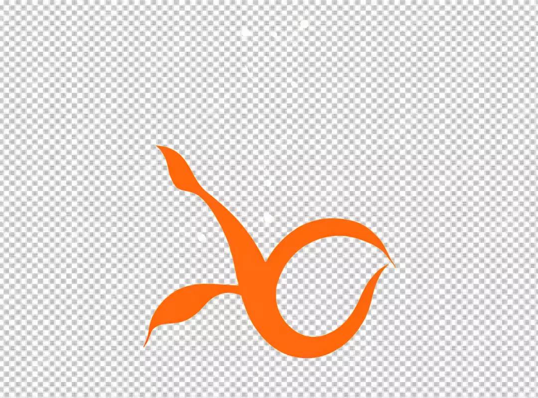 Vibrant Orange Abstract Flowing Design with Elegant Curves on White Background