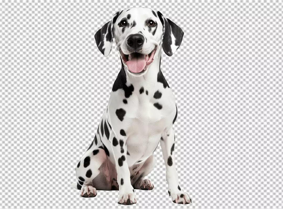 Happy Dalmatian Dog Sitting Smiling Playful PNG Image Download