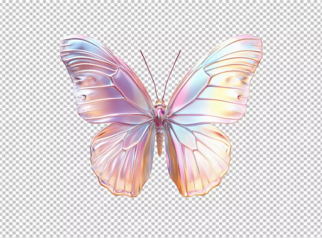 Stunning Iridescent Butterfly PNG: Download High-Quality Holographic Insect Image for Creative Designs