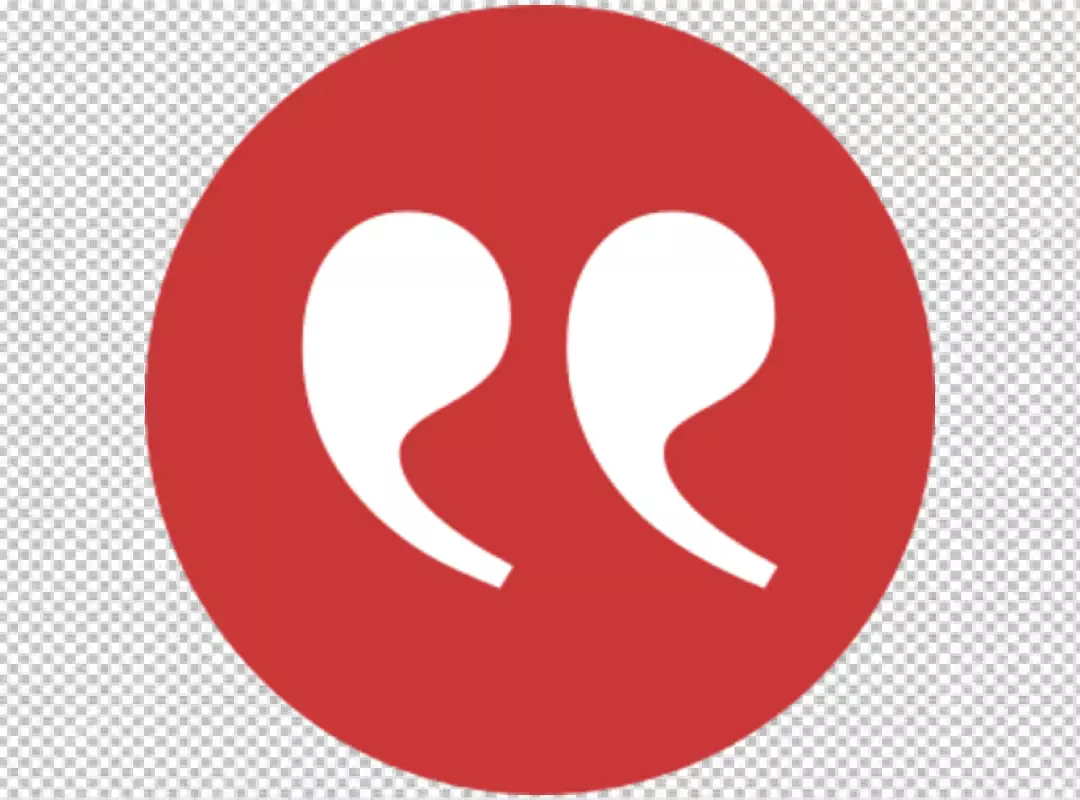 Free Premium PNG White Quotation Marks on a Red Circle Background